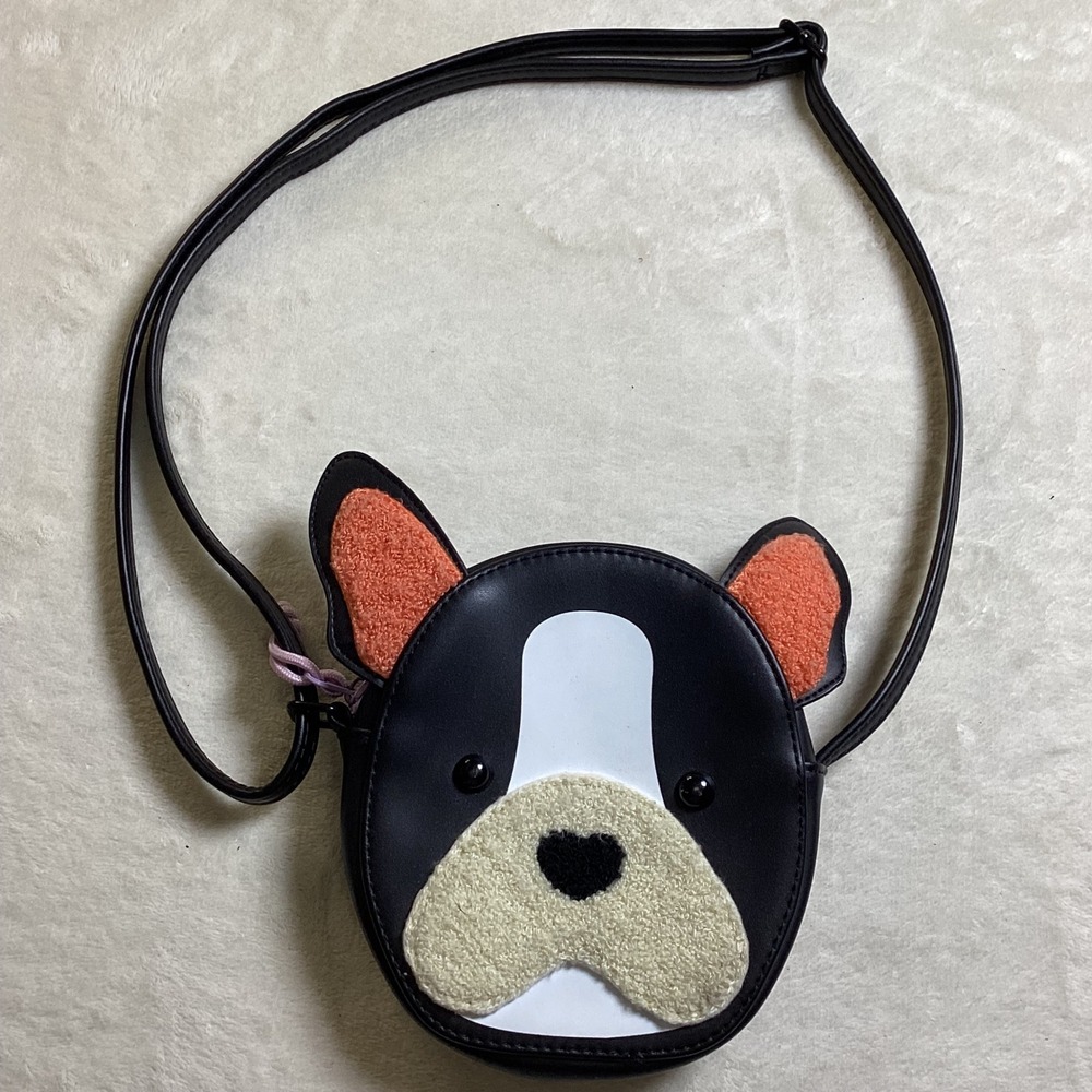 French Bulldog Puppy Face Small Crossbody Purse Dog Lover Bag Black White